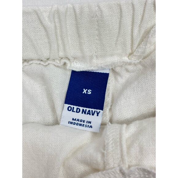 Old Navy White Linen Blend Front Wrap Skort Size XS 3.5” Inseam Cottage Preppy - Picture 2 of 9